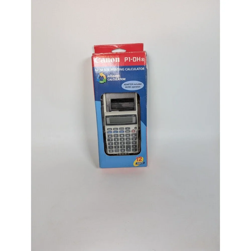Canon P1-DH III Palm Size Printing Calculator New In Box 12 Digit Business AC